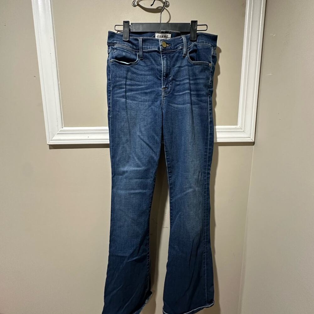 Frame Denim Blue Flare Wide‎ Leg Jeans